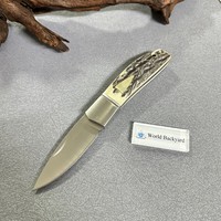 Couteau pliant en corne de cerf pour le camping et les activités de plein air, couteau d'art de collection, couteau pliant tranchant en acier inoxydable, nouveauté