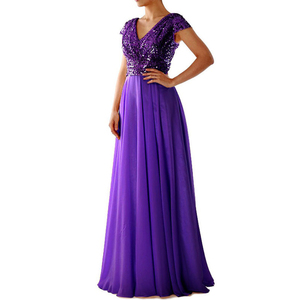 Vestido Largo de Noche para Mujer, Estilo Sirena, con Lentejuelas, Escote en V, Sin Mangas, Línea A, para Fiesta, <span class=keywords><strong>Cóctel</strong></span>, Novia, Nuevo Modelo <span class=keywords><strong>2022</strong></span> - Product Image 2