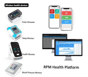 Rộng phạm vi nhà 4G telehealth <span class=keywords><strong>BP</strong></span> màn hình điện nguồn điện có thể điều chỉnh trên cánh tay Cuff - Product Image 3