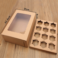 Échantillon Gratuit Nouvelle Offre Promotionnelle Dossiers Personnalisés en Carton Kraft Gaufré Recyclable avec Fenêtre pour Gâteaux, Sushi, Chewing-gum, Aliments pour Bébés - Tailles Personnalisées Cadeau