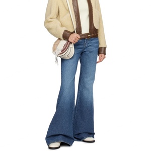 Pantalones de Hombre Estilo Boyfriend, Jeans Acampanados Sin Elástico, 100% Algodón, Jeans para Mujer - Product Image 6