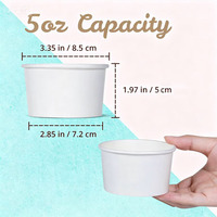 Gobelets à glace en papier blanc jetables de 5 oz, écologiques, biodégradables, bols à dessert pour yaourt, pour les boutiques de glaces à emporter