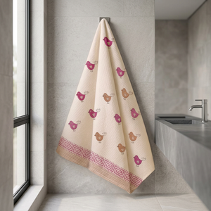 Best Quality Hand <b>Block</b> Kids Bath Towel Premium <b>Waffle</b> Cotton Towel Soft Absorbent for Home Hotel Spa Available For Sale - Product Image 5