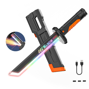 <span class=keywords><strong>Épée</strong></span> <span class=keywords><strong>Jouet</strong></span> Sparkblade en <span class=keywords><strong>Plastique</strong></span> Réaliste avec Fumée et Lumière LED Multicolore, Effet D'étincelle Éblouissant et Fourreau – Cadeau D'Anniversaire Garçon - Product Image 1