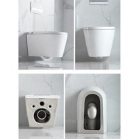 Ensemble de toilettes intelligentes en céramique sans bride, design moderne, écologique, pour salle de bain, toilettes murales intelligentes