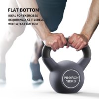 Kettlebell de musculation à domicile en fonte grise de 12 kg avec revêtement en néoprène