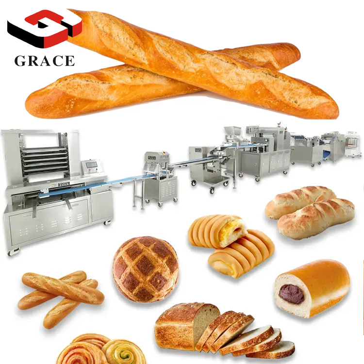 Equipo de panadería comercial Juego completo Baguette Maker Pan que hace la máquina industrial Línea de producción de panadería