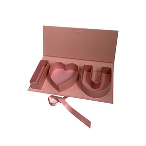 Cajas plegables I Love You de LOW MOQ con cinta de seda, caja de regalo rectangular de flores para mi novia en el Día de San Valentín, Día de la madre - Product Image 3