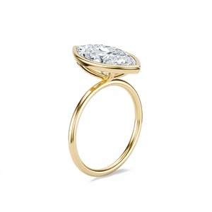 Anillo de Compromiso de Diamante Cultivado en Laboratorio, Corte Marquesa, 5.5 Quilates, Oro Amarillo, Venta al Por Mayor - Product Image 4
