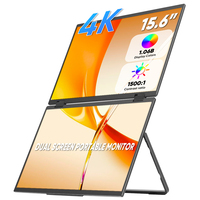 Moniteur portable à double écran LED IPS tactile, interface Type C, écran de 15,6 pouces, ordinateur portable économique étendu pour une utilisation professionnelle