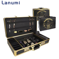 Lanumi GJX-02 Grande cape de coiffure professionnelle pour salon, kit de coupe et de toilettage, nylon noir, grande capacité