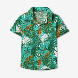 All'ingrosso abbigliamento per bambini bavero monopetto a manica corta estiva Casual da spiaggia camicia hawaiana per ragazzi - Product Image 4
