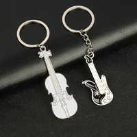 Porte-clés Guitare en Gros, Pendentif Instrument de Musique en Alliage de Zinc Laqué, Cadeau pour Amateurs de Musique et Guitareistes