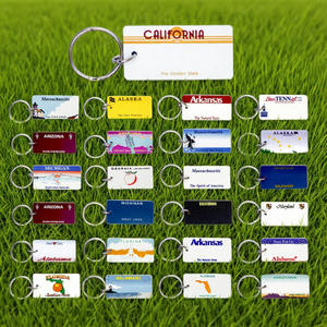 Hot Sale Custom Design States In De Verenigde Staten Emaille Sleutelhanger Metalen Auto Nummerplaat California Sleutelhanger - Product Image 1