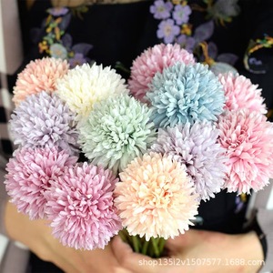 Fleurs artificielles Qiye, chrysanthème, diamètre 7 cm, fleur en soie pour décoration de mariage et de maison, longueur 29 cm - Product Image 4