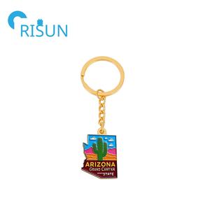 Fabbricazione di metallo americano provincia Arizona stato mappa portachiavi Llavero bandiera personalizzata Arizona portachiavi stella del <span class=keywords><strong>sole</strong></span> Arizona - Product Image 2