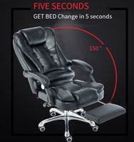 Nouveau produit : Fauteuil de bureau pivotant ergonomique en cuir, inclinable, avec fonction massage, pour le travail et la détente à domicile, avec repose-pieds intégré.