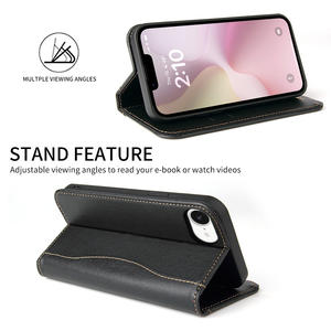 Funda de cuero genuino con función de billetera clásica Flip Folio para teléfono móvil Smart View para <span class=keywords><strong>iPhone</strong></span> 17 16 SE 16 Pro Max 15 14 <span class=keywords><strong>13</strong></span> - Product Image 3