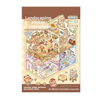 Livre de collection d'autocollants 3D style japonais, scènes miniatures de maisons, autocollants éducatifs DIY pour enfants, pour journalisation