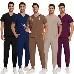 Custom Logo Men Women Unisex Nurse Surgical Scrubs Suit <b>Doctor</b> Work Hospital Uniform <b>Set</b> Top Jogger Pants Scrubs Uniforms <b>Set</b> - Product Image 3