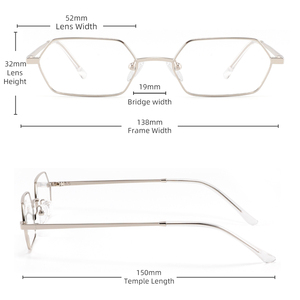 Small <strong>Narrow</strong> Rectangle Optical Frame Womens Mens Retro Comfortable Lightweight Metal Prescription <strong>Spectacles</strong> - Product Image 5