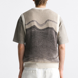 Biểu Tượng Tùy Chỉnh OEM & ODM Người Đàn Ông In Mô Hình Áo Len Vest Áo Thun Không Tay Đan Top Vest Áo Len Cho Nam Giới - Product Image 2