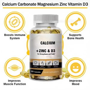 Capsules de Vitamine D3 Ca Mg Zn 100 000 UI – Complément pour le soutien articulaire et immunitaire, Calcium, Magnésium, Zinc pour les os - Product Image 2