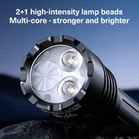 Lampe torche LED double mode SUPERFIRE L21 en alliage d'aluminium, faisceau intégré projecteur/spot, 1350 lumens, portée 180m, indice de protection IP44, rechargeable