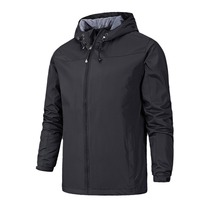 Blouson Bomber Sportif à Capuche pour Homme Printemps-Automne Décontracté Ample Grande Taille en Polyester Coupe-Vent Uni Tendance
