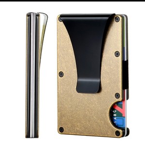 Copper Card Holder 86mm x 54mm Aluminum <b>RFID</b> Protection Credit Card Clip Multi Functional <b>Wallet</b> - Product Image 1