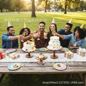 Custom Made Wooden Round Dessert <b>Stand</b> Solid Wood Wedding Cupcake Display Multipurpose Party Tableware 1 <b>Pc</b> - Product Image 1