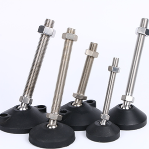 רגל מתכווננת מפלדת אל-חלד/פלסטיק עם בסיס ניילון רב-כיווני 80 מ\\\"מ, רגליים מפרקיות עם הברגה M12/M14/M16/M20 למלונות - Product Image 4