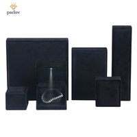 Boîte à bijoux de luxe Paclov à charnière en velours, boîte cadeau en gros avec lumière LED, emballage et présentation de bijoux
