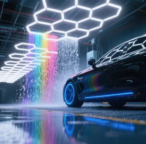 Vente flash : Lumière de <span class=keywords><strong>garage</strong></span> <span class=keywords><strong>LED</strong></span> réglable avec 7 panneaux, indice de protection IP65, pour l'éclairage du plafond d'entrepôt ou d'atelier - Product Image 5