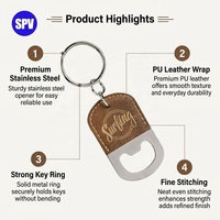 Porte-clés décapsuleur en cuir PU gravable au laser, décapsuleur de bière personnalisé gravé au laser, cadeaux vierges écologiques