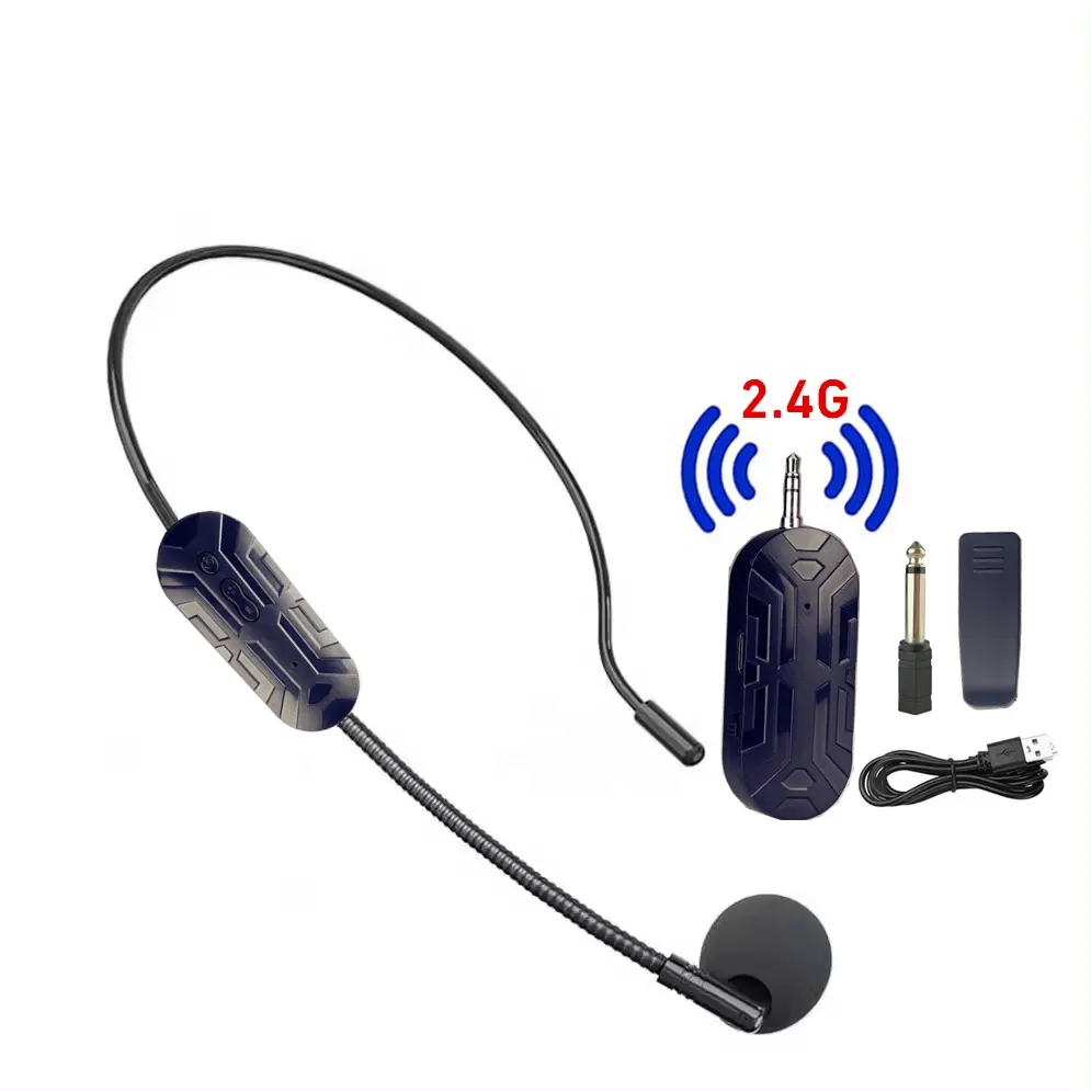 Fabrieksverkoop Stereo Stemversterker Speaker Karaoke Computer Draadloze Headset Microfoon Voor Het Onderwijzen Van Vergadering Yoga Zingen