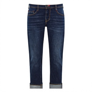 <b>Men's</b> Blue Straight Denim <b>Jeans</b> Washed Casual Mid Waist Pants <b>for</b> Autumn Wholesale Rate OEM <b>Cheap</b> price Breathable Customization - Product Image 1
