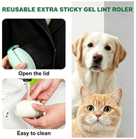 Rouleau anti-poils réutilisable et lavable pour animaux de compagnie, rouleau adhésif portable pour enlever les poils et la poussière sur les vêtements, les meubles et les tapis