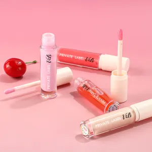 Venda quente novo design de cosméticos brilho labial à prova d'água em forma líquida feito com ingredientes de ervas minerais Fornecedor por atacado