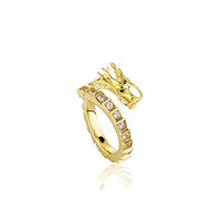 Cincin Hip Hop Gaya Brass dengan Zirkonia Kubik Grosir untuk Penjual Fesyen Jalanan dan Pesta