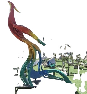 Escultura de Acero Inoxidable Moderna para Jardín, Personalizada de Fábrica, Decoración de Exterior, Estatua de Fénix de Acero Inoxidable en Venta - Product Image 1