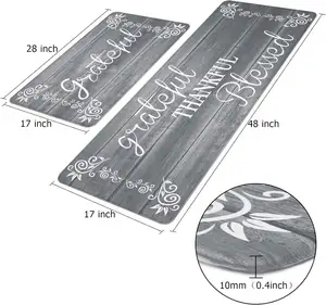 Kunden spezifische Küchen teppiche und Matten wasch bar 2-teiliges Set Küchen matte PVC-Küchentisch matte