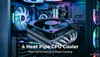Refroidisseur de processeur à 4 caloducs, dissipateur thermique en aluminium avec ventilateur pour serveur PC industriel, processeur, fourniture directe d'usine
