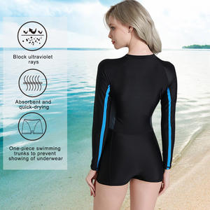 Personnalisable femmes à manches longues une pièce fermeture éclair maillot <span class=keywords><strong>de</strong></span> bain filles maillots <span class=keywords><strong>de</strong></span> bain été maillots <span class=keywords><strong>de</strong></span> bain maillot <span class=keywords><strong>de</strong></span> bain - Product Image 3