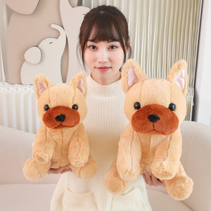 Unisex promosyon yumuşak peluş fransız Bulldog oyuncak sevimli çocuk Anime maskot stres giderici hediye boğa köpek dolması hayvan bebek mevcut - Product Image 6
