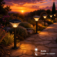 Lampe solaire LED carrée en aluminium IP65 pour extérieur, éclairage paysager de jardin, allée décorative, pelouse, haute luminosité