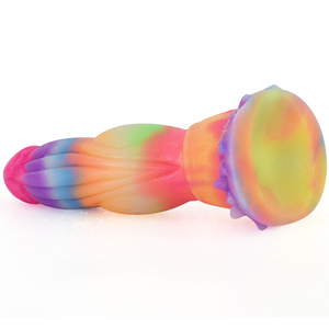 FAAK-consolador de monstruo multicolor para mujer, consolador con estimulación curva anal de 7,6 pulgadas, que brilla en la oscuridad, luminoso, bestia - Product Image 5
