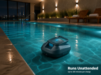 Robot aspirateur de piscine sans fil 4500 mAh 91-120 min IPX8, franchissement d'obstacles de 6 mm, nettoyage automatique des fonds plats pour piscine domestique