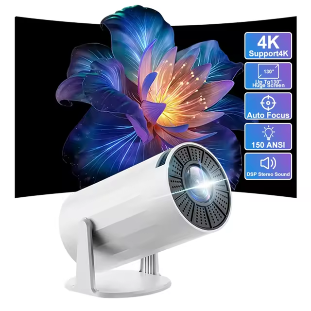 Best HY300 Smart Portable Projector Quad Core Android 11 Dual WIFI Presentation Equipment Mini Portable Projector