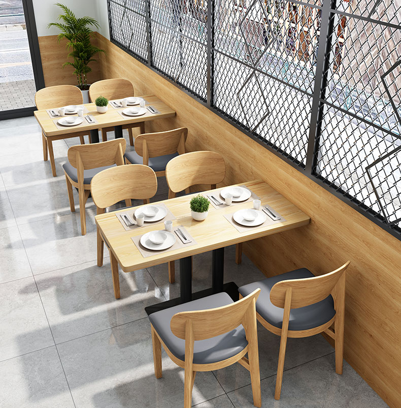 Индивидуальная мебель для ресторана из твердой древесины, стол и стулья